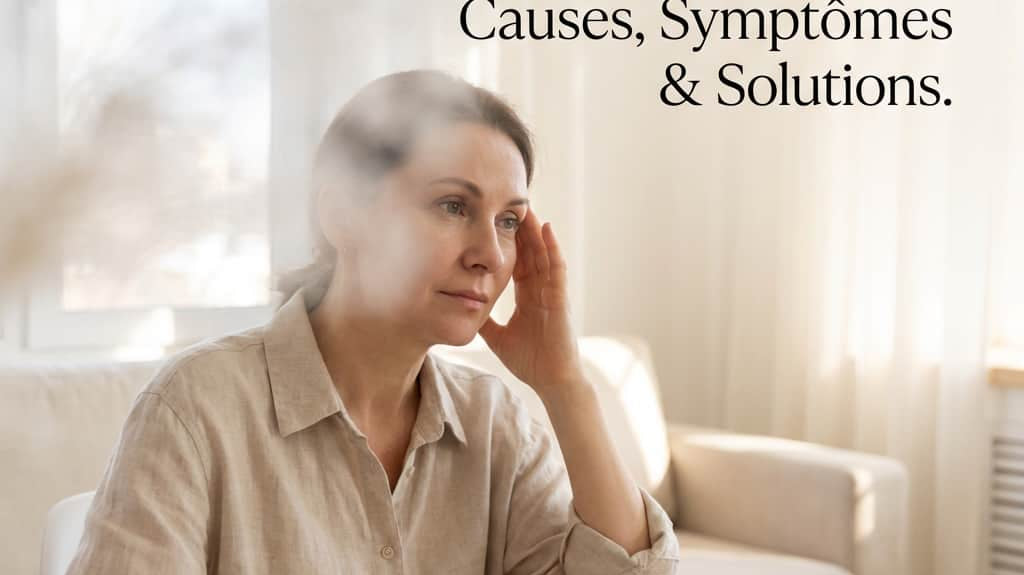Femme menopausee souffrant de brain fog - brouillard mental et solutions naturelles