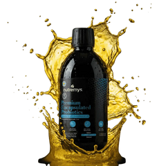 Premium Encapsulated Probiotics · Probiotiques liquides microencapsulés 10 milliards UFC · Enfants et adultes · Nutremys LAB