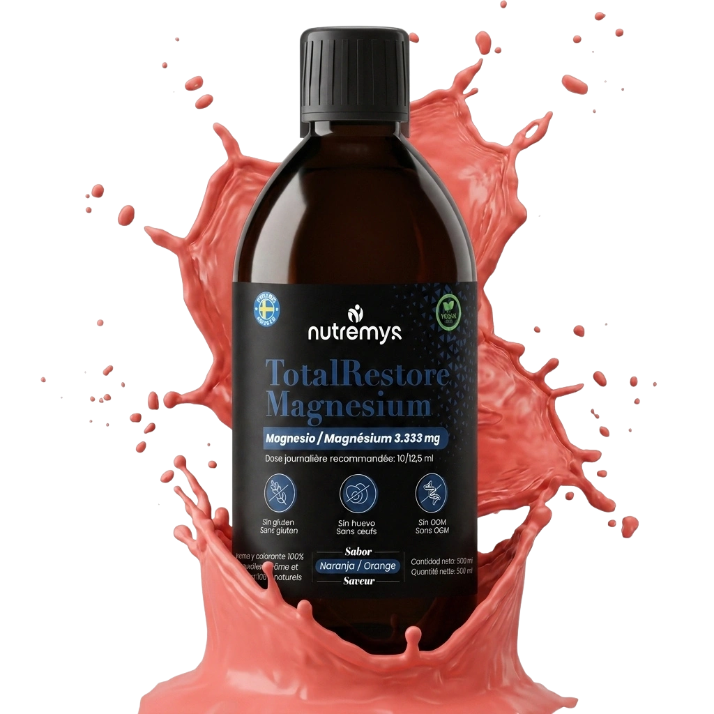TotalRestore Magnesium Bisglycinate 3,333 mg liquid bottle with L-Tryptophan, L-Theanine, L-Tyrosine