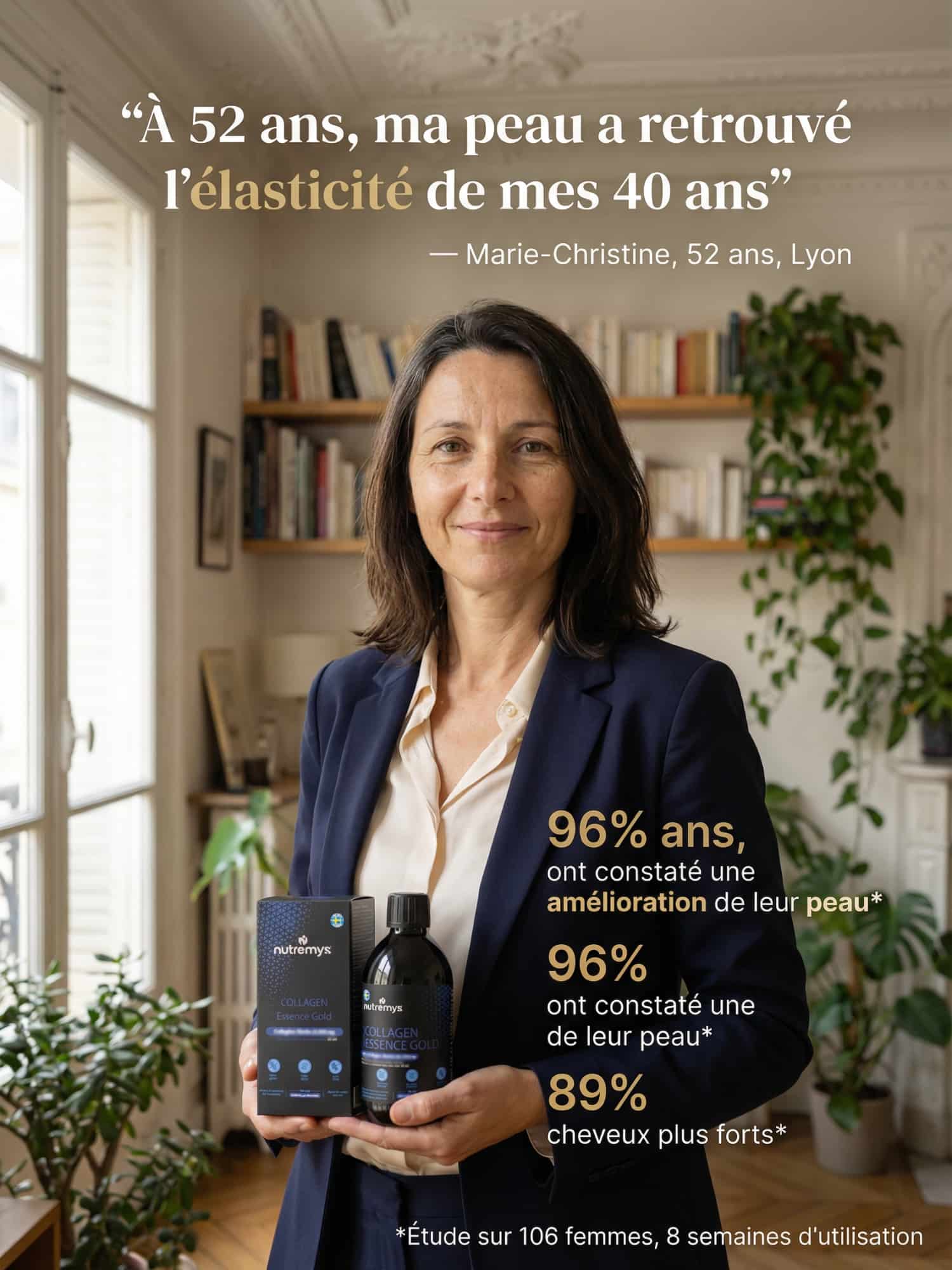 Collagen Essence Gold – Formule Anti-Âge Ultime (Collagène Marin 12 500 mg & Rétinol) Nutremys