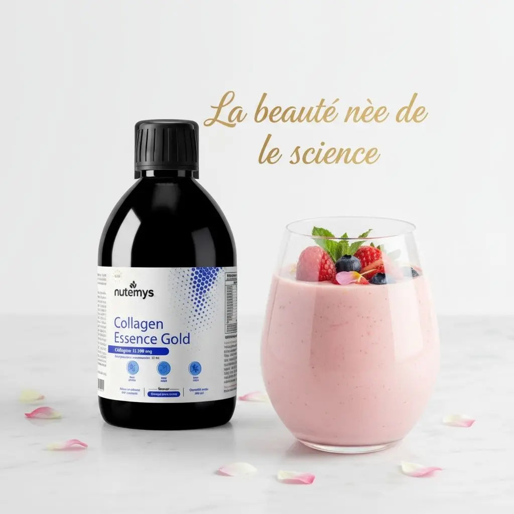 Smoothie beaute au collagene marin et fruits rouges - recette anti-age Nutremys