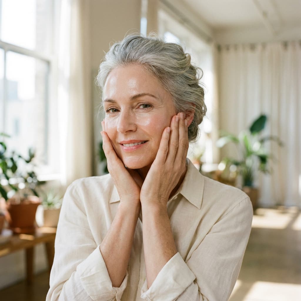 Routine soin de peau naturelle pour femme menopausee - hydratation et eclat Nutremys