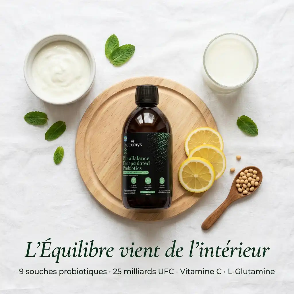 FloraBalance Encapsulated Probiotics – Probiotiques Liquides 25¹⁰ UFC - Nutremys LAB