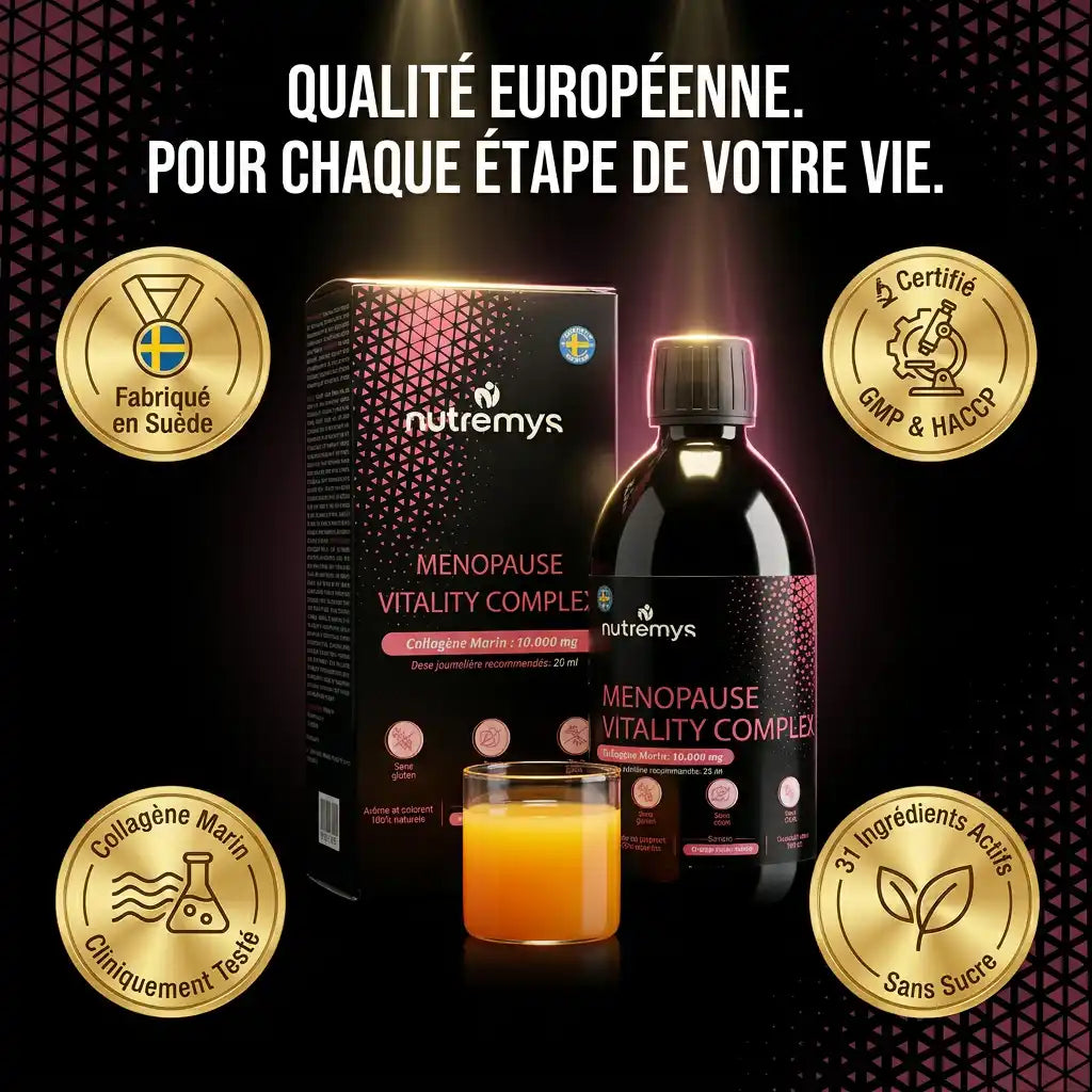 MENOPAUSE VITALITY COMPLEX – La Formule Liquide 9-en-1 pour la Périménopause & la Ménopause Nutremys