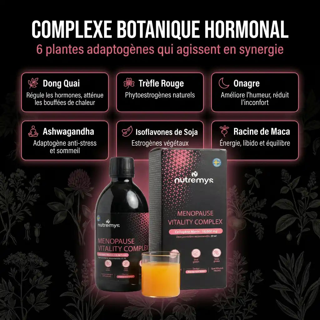 MENOPAUSE VITALITY COMPLEX – La Formule Liquide 9-en-1 pour la Périménopause & la Ménopause Nutremys