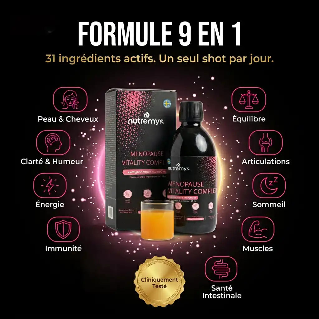 MENOPAUSE VITALITY COMPLEX – La Formule Liquide 9-en-1 pour la Périménopause & la Ménopause Nutremys