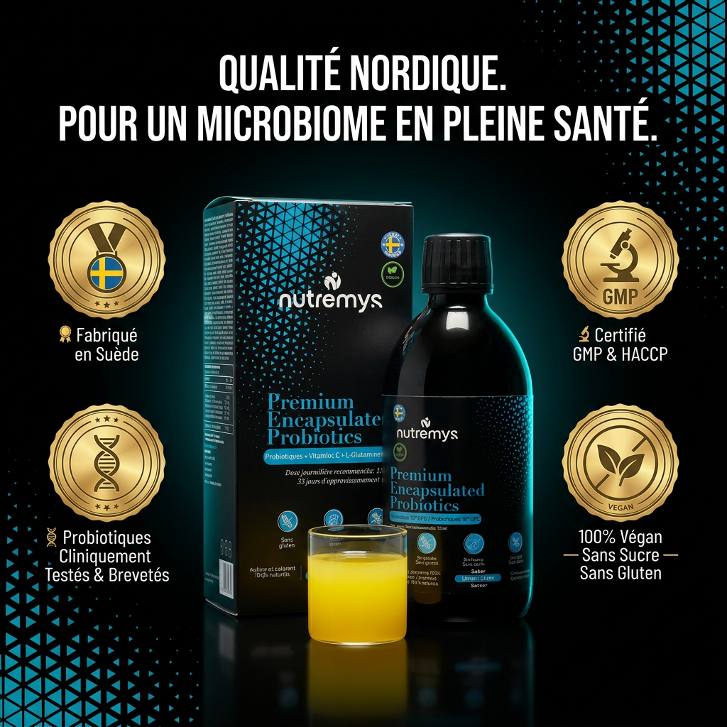 PREMIUM ENCAPSULATED PROBIOTICS – Probiotiques Liquides10¹⁰ UFC Nutremys