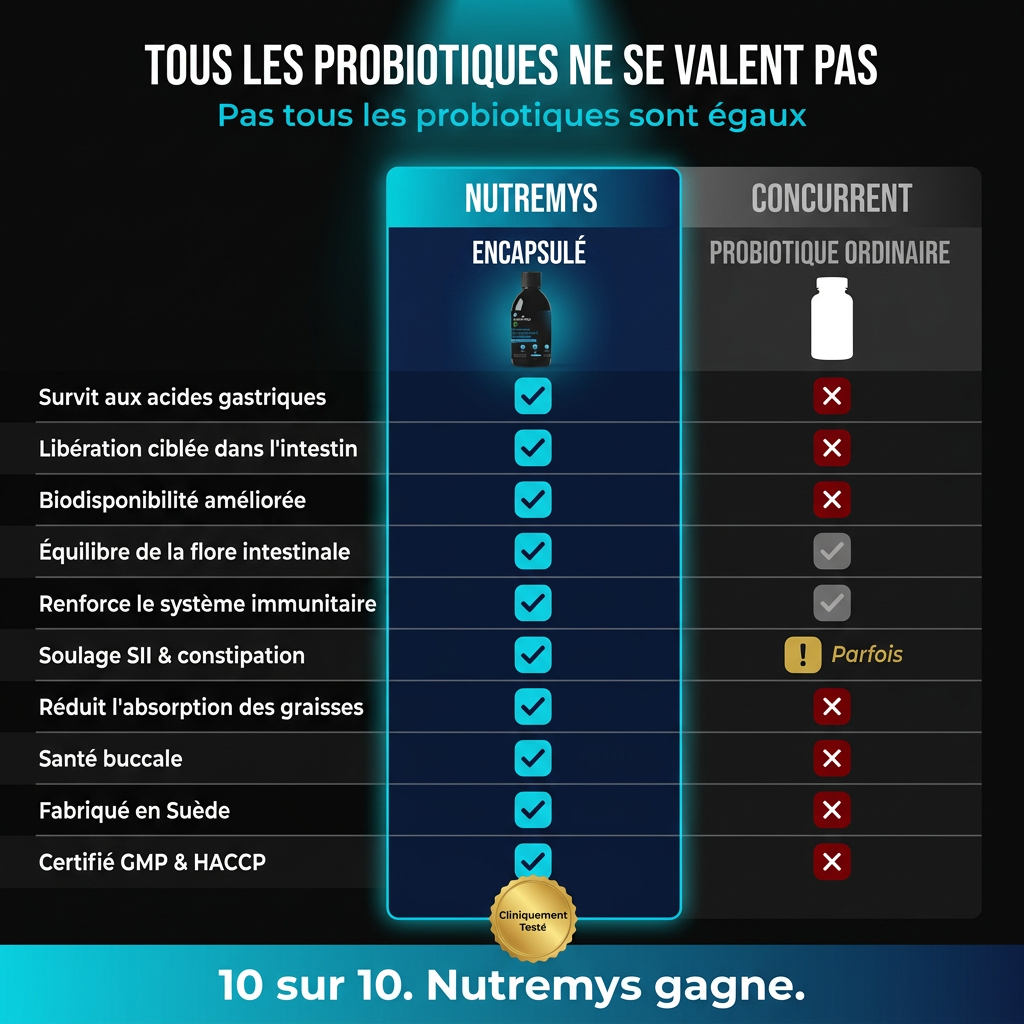 PREMIUM ENCAPSULATED PROBIOTICS – Probiotiques Liquides10¹⁰ UFC Nutremys