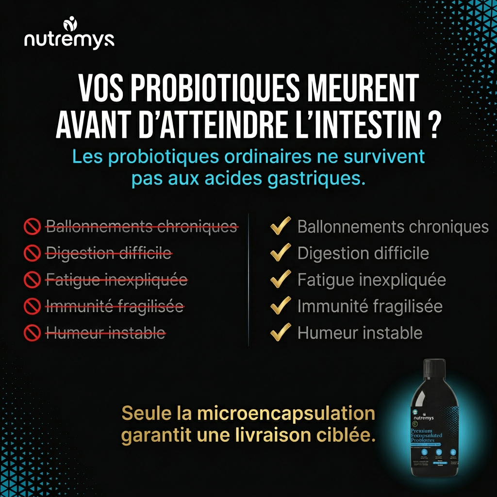 PREMIUM ENCAPSULATED PROBIOTICS – Probiotiques Liquides10¹⁰ UFC Nutremys