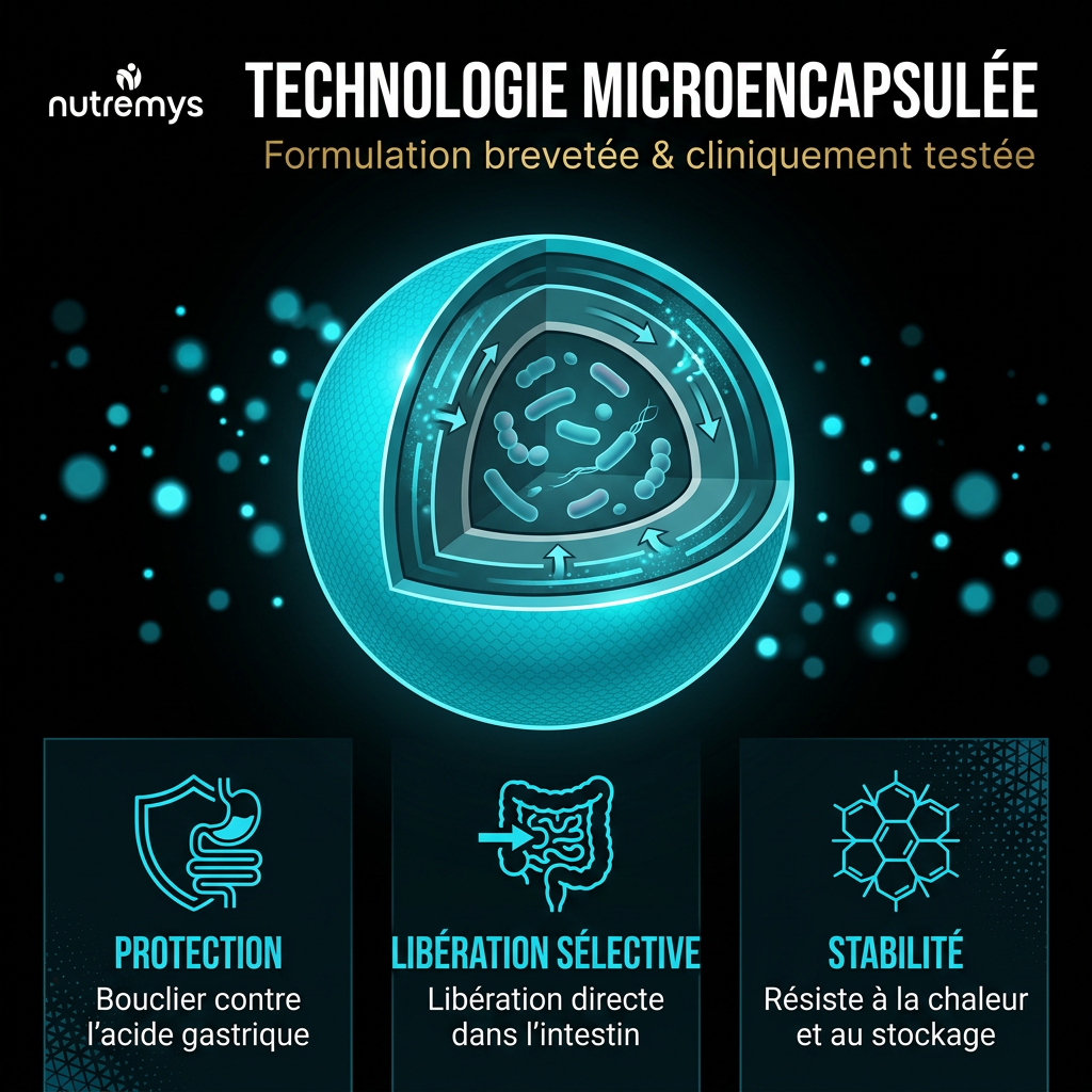 PREMIUM ENCAPSULATED PROBIOTICS – Probiotiques Liquides10¹⁰ UFC Nutremys